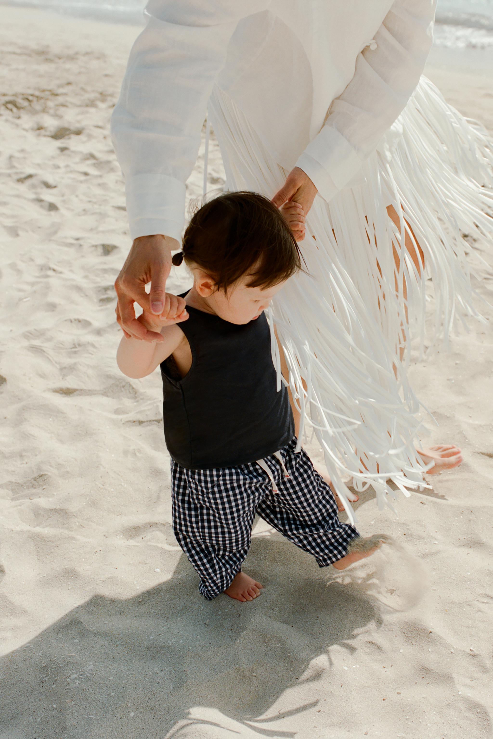 GINGHAM BAGGY PANTS